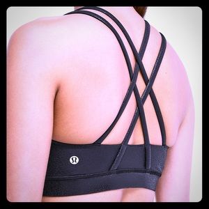 Lululemon energy sports bra in black foil